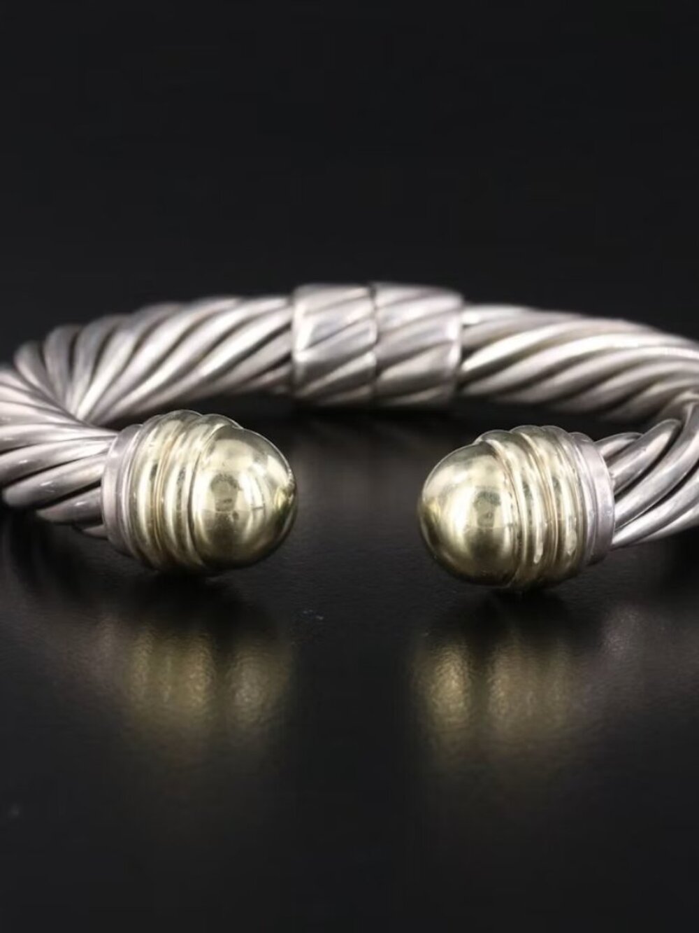 David Yurman Cable Classics Sterling Hinged Cuff with 14K Accents